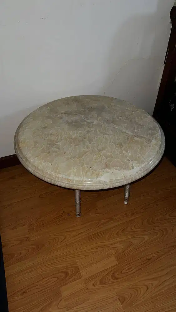 MEJA BATU MARMER ASLI D : 80 Cm Nego tipis MEJA ONLY NO DUDUKAN