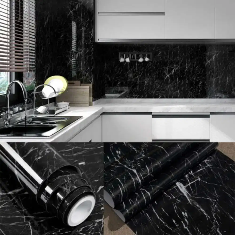 Stiker motif marmer anti noda