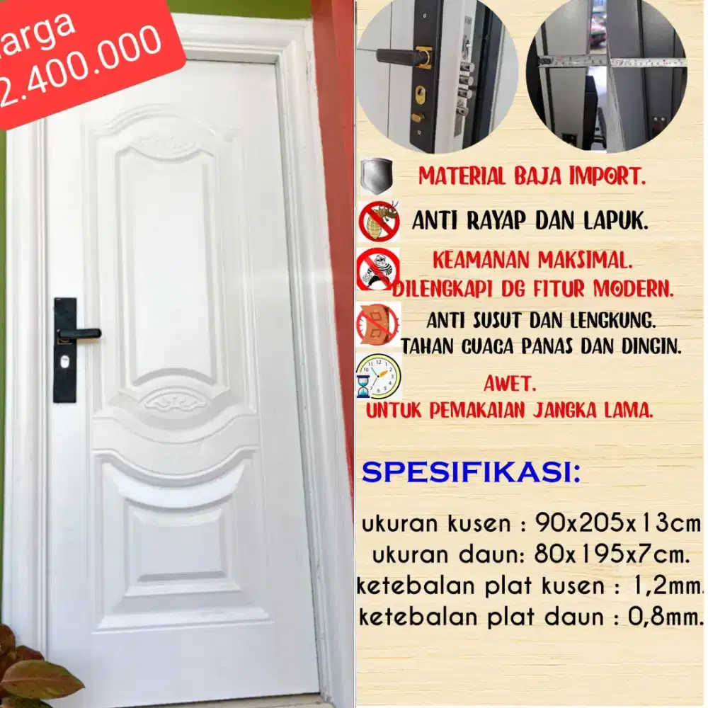 Pintu baja/ pintu aluminium impor
