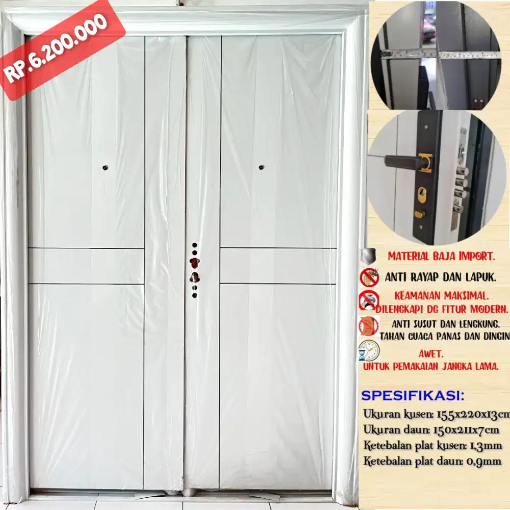 Pintu double baja/ pintu 2 daun aluminium