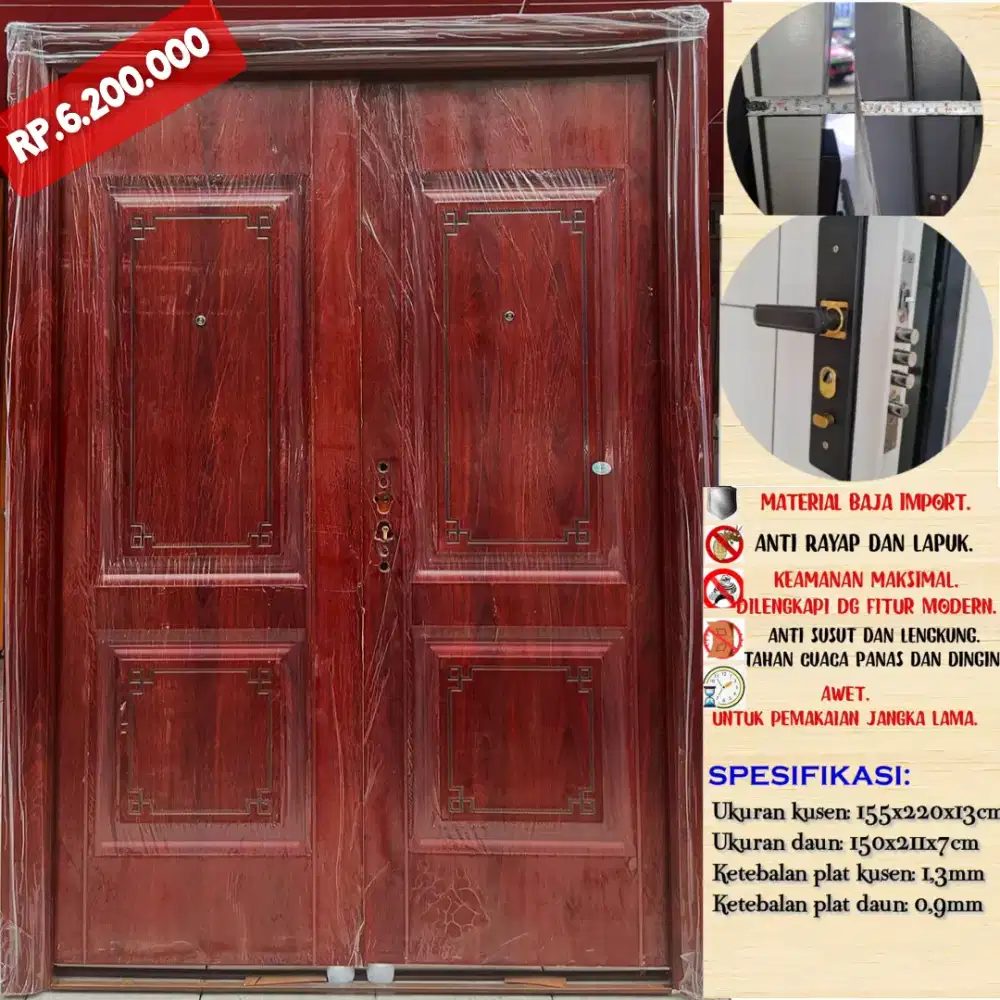 Pintu double baja/ pintu 2 daun aluminium