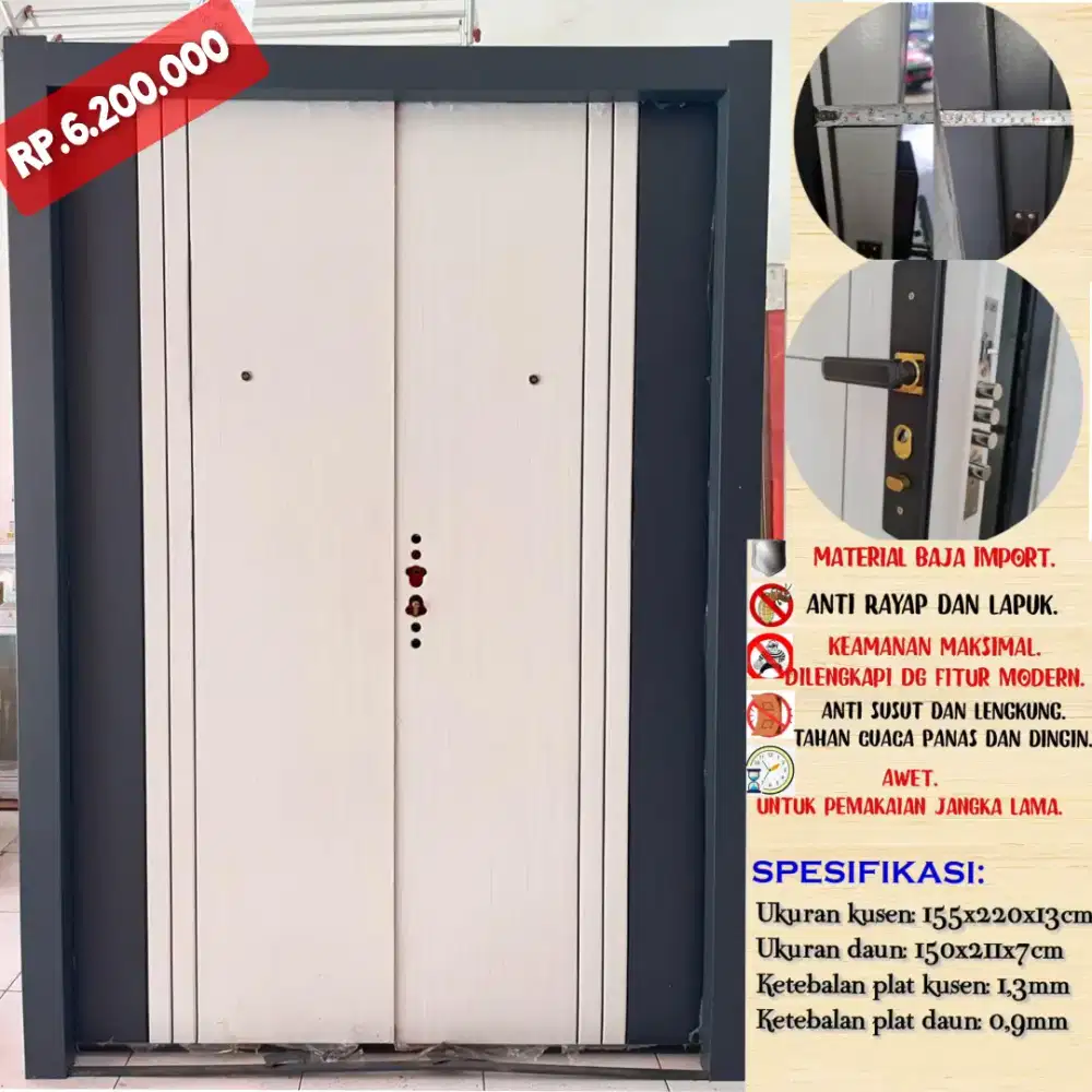 Pintu double baja/ pintu 2 daun aluminium