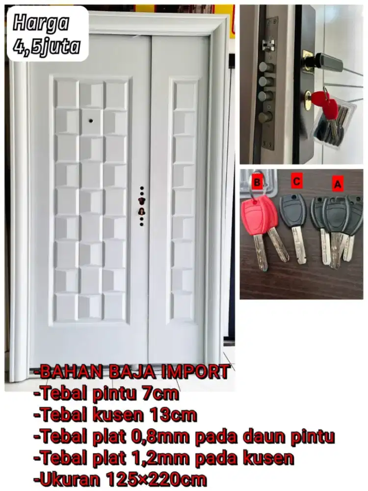 Pintu mom and son baja/ pintu 1½ daun aluminum