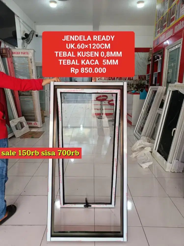 Sale Jendela aluminium ready 60×120cm