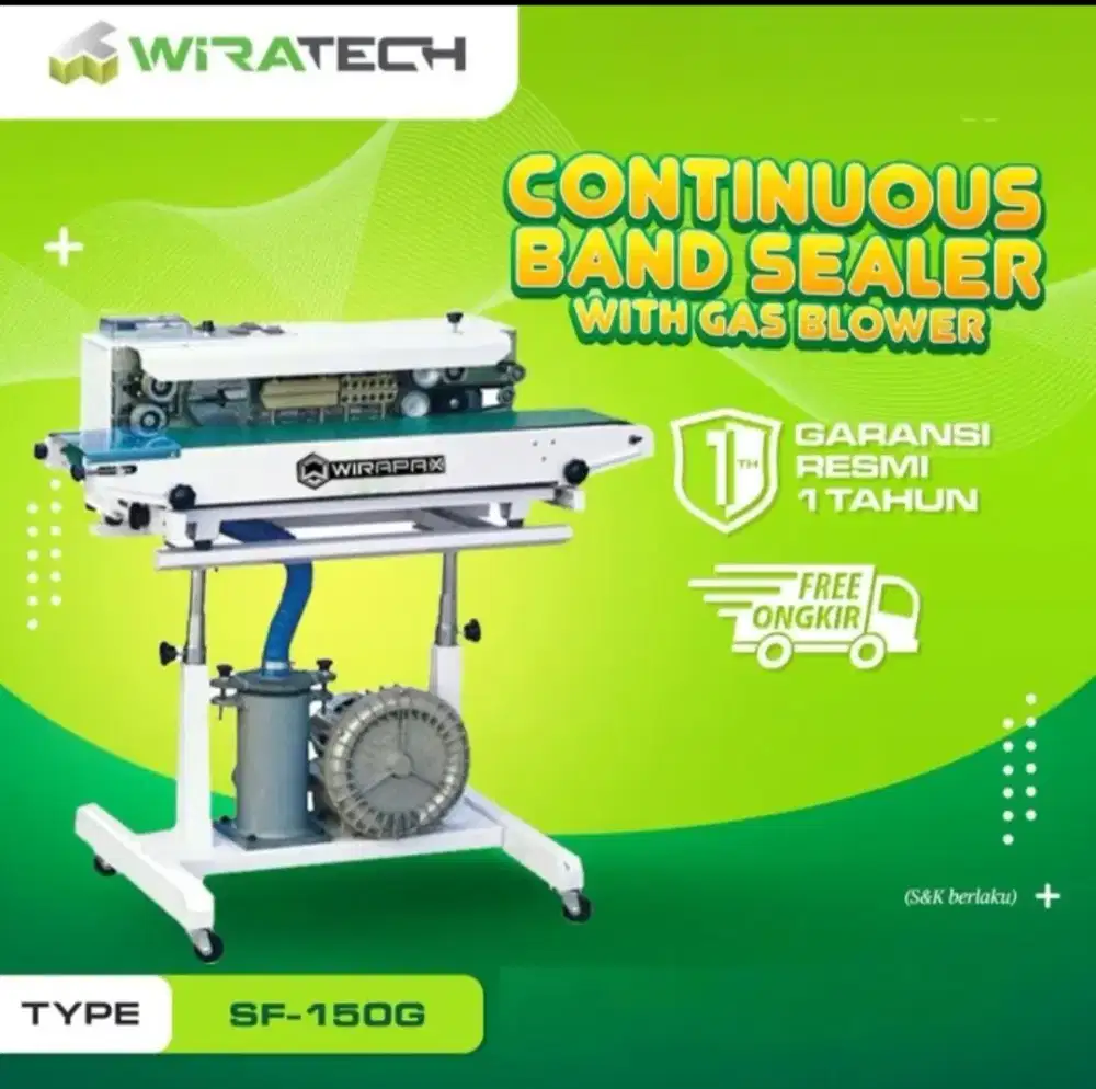 Mesin Packing Kemas Continuous Band Sealer Wiratech