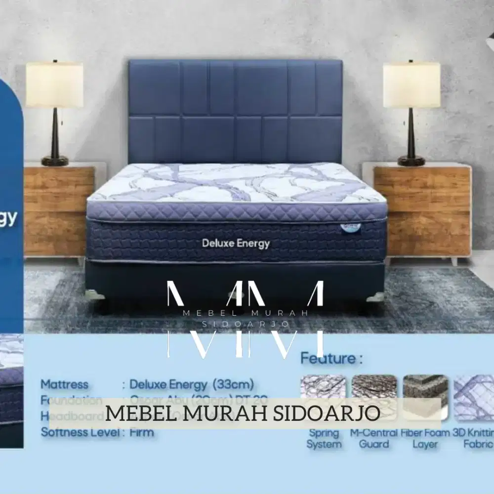 Kasur spring bed central plushtop 120x200 springbed saja deluxe energy