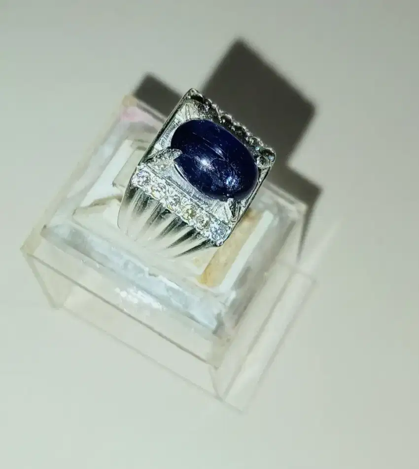 Batu blue safir ring perak