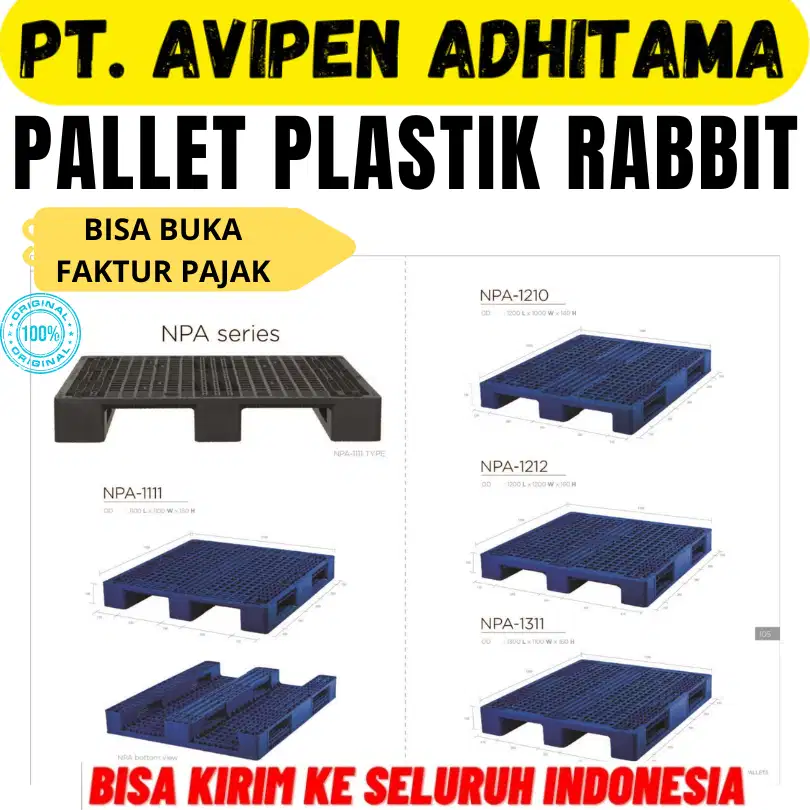 Pallet Plastik Rabbit Baru Ukuran NPK 1005 S  Tangerang