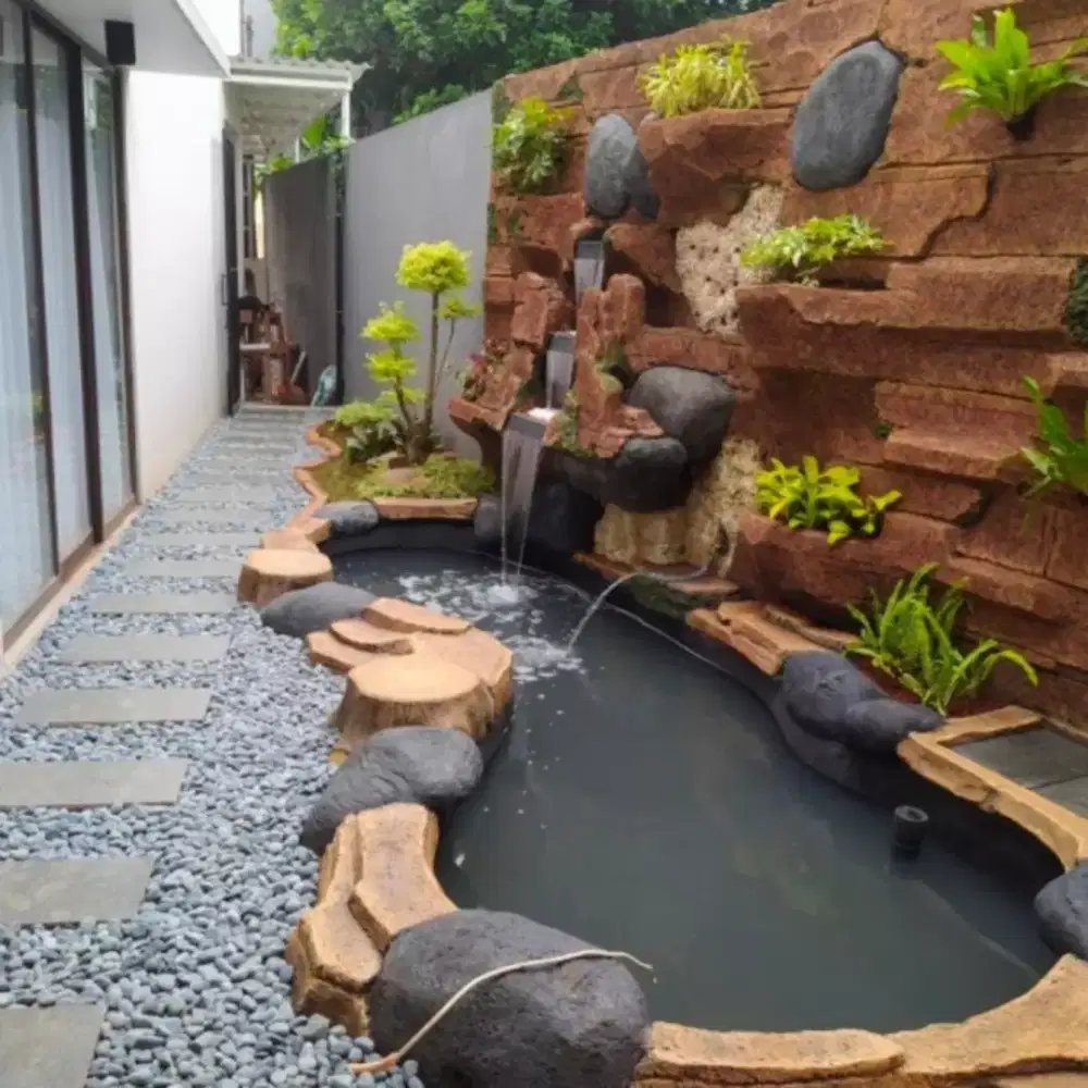 Jasa pembuatan kolam relif kolam ikan koi dll
