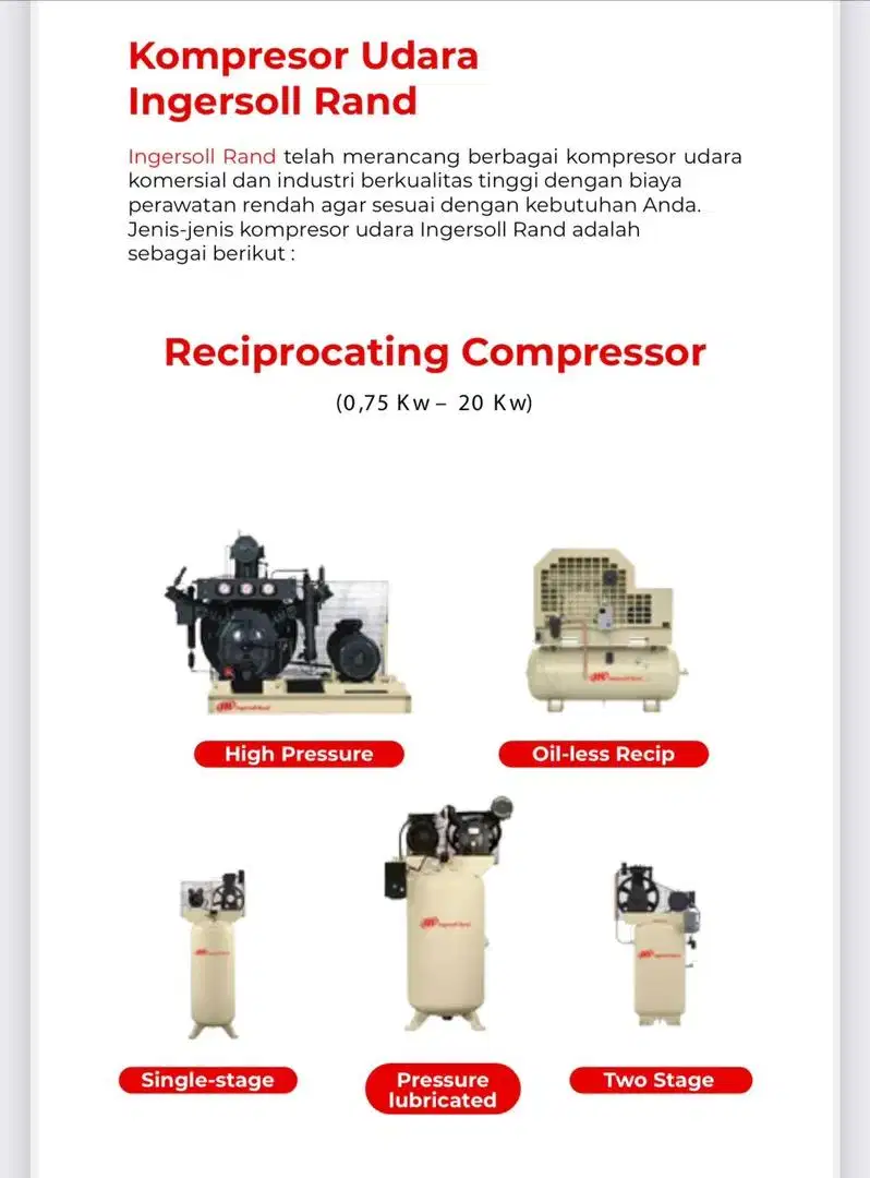 SPECIALIST UNIT DAN PART KOMPRESOR UDARA INGERSOLL RAND