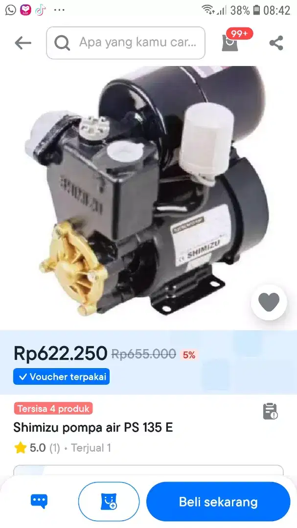 POMPA AIR OTOMATIS SHIMIZU PS 135E GARANSI RESMI SHIMIZU