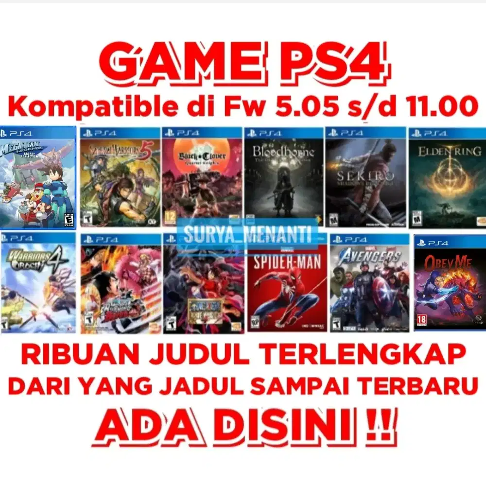 JUAL GAME PS4 TERLENGKAP MRH MERIAH HARGANYA