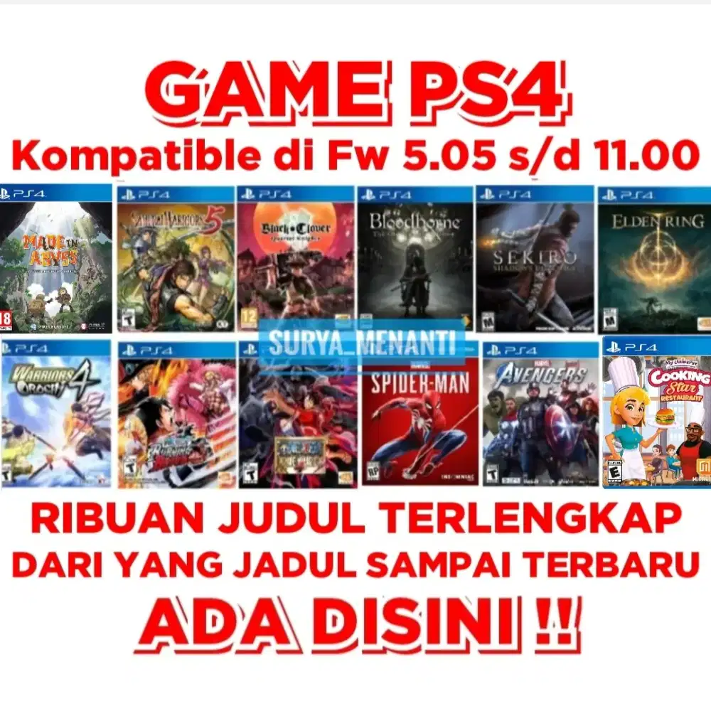 JUAL GAME PS4 TERLENGKAP MRH HARGA TERJANGKAU