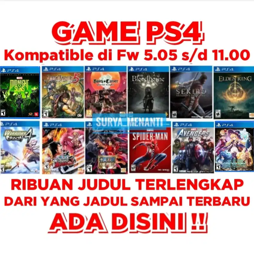 JUAL GAME PS4 TERLENGKAP MURAH HARGA TERJANGKAU