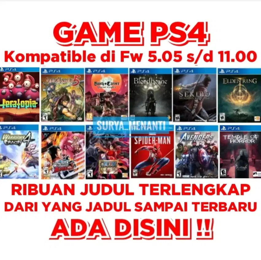 JUAL GAME PS4 TERLENGKAP HARGA TERJANGKAU