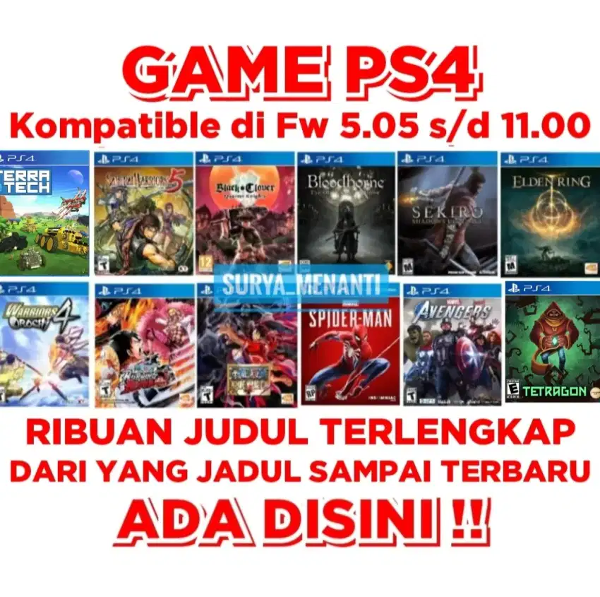 JUAL GAME PS4 TERLENGKAP HARGA MRH TERJANGKAU