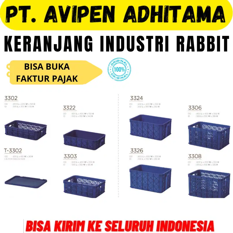 Keranjang Plastik Industri Rabbit Type 1101 Tangerang