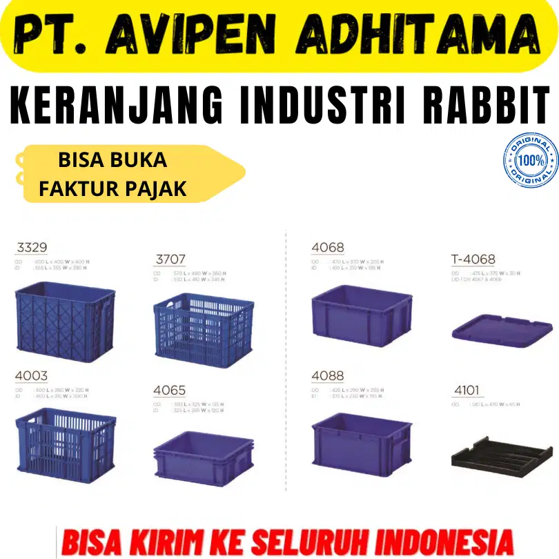 Keranjang Plastik Industri Rabbit Type 3003 Surabaya