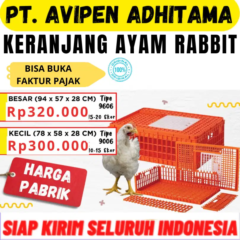 Keranjang Ayam Potong Broiler Plastik Merek Rabbit Bandung