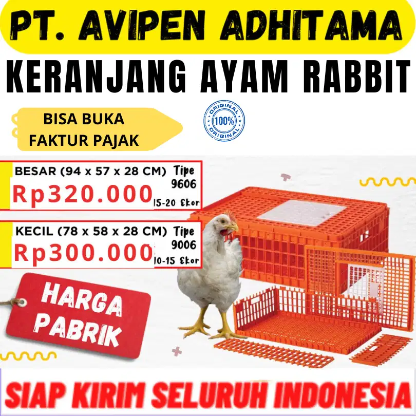 Keranjang Ayam Potong Broiler Plastik Merek Rabbit Palembang