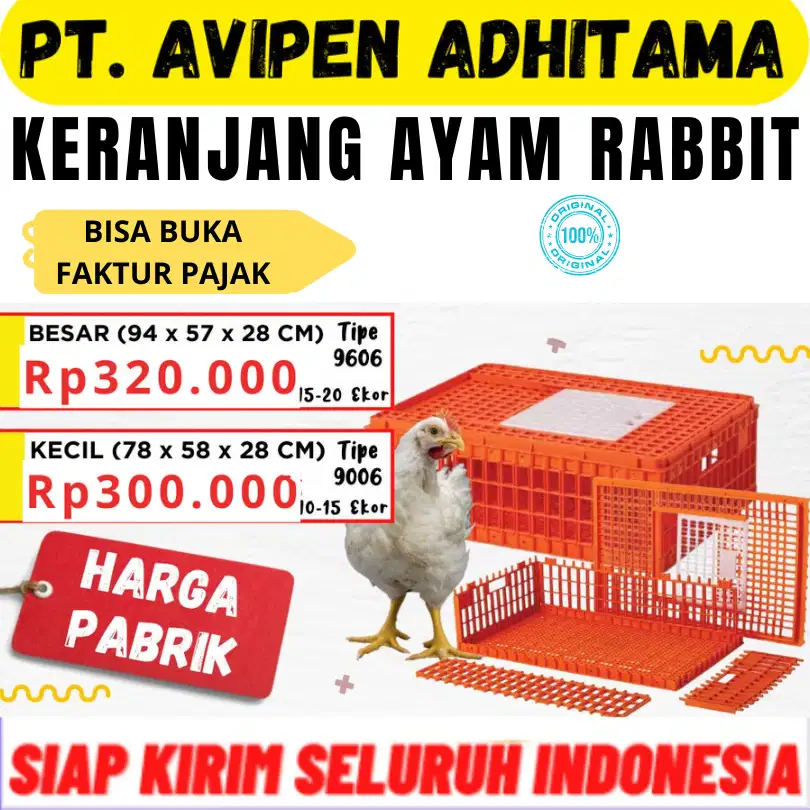 Keranjang Ayam Potong Broiler Plastik Merek Rabbit Jambi