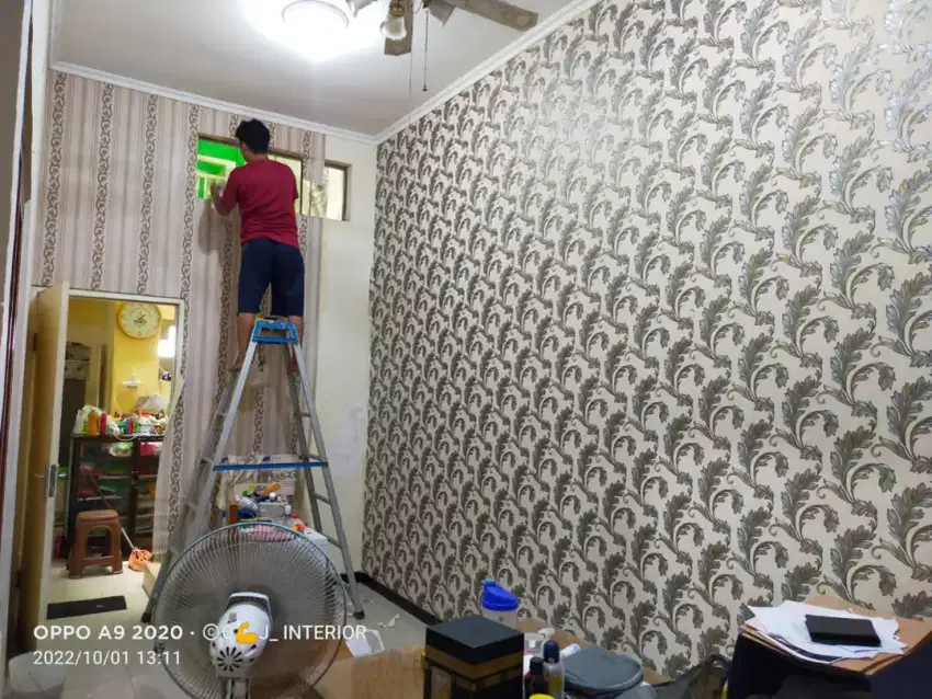 (MURAH)WALLPAPER DINDING VINILL SEKALIGUS GRATIS PASANG