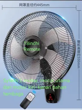 Wall Fan Diamond 18 inchi Remote New 2024 kualitas terjamin