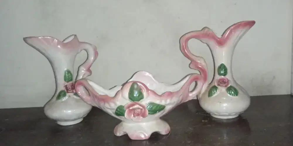 Pajangan rumah antiq set keramik 3 in 1