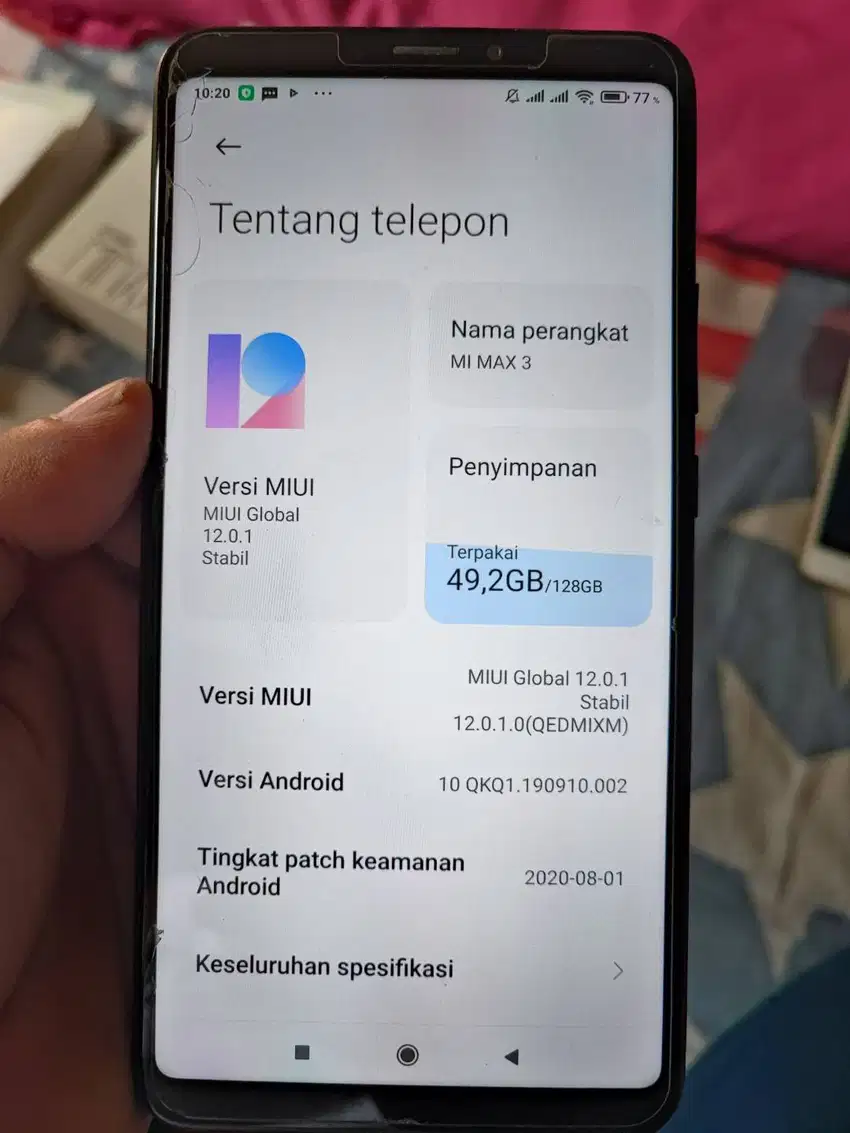 Xiomi Mi Max 3 ram 6/128 ( 99%baru)