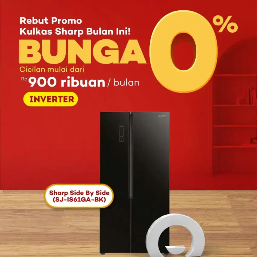 Kredit kulkas sharp 2 pintu inverter promo gratis 1cicilan