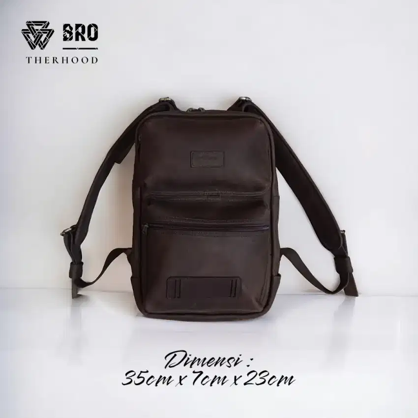 Tas ransel laptop 12,5 inch kulit sapi asli jenis crazy horse BPB01