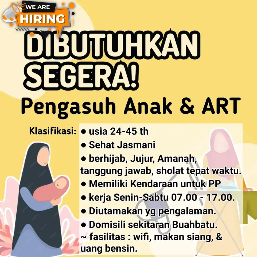 Dibutuhkan 1 orang ART