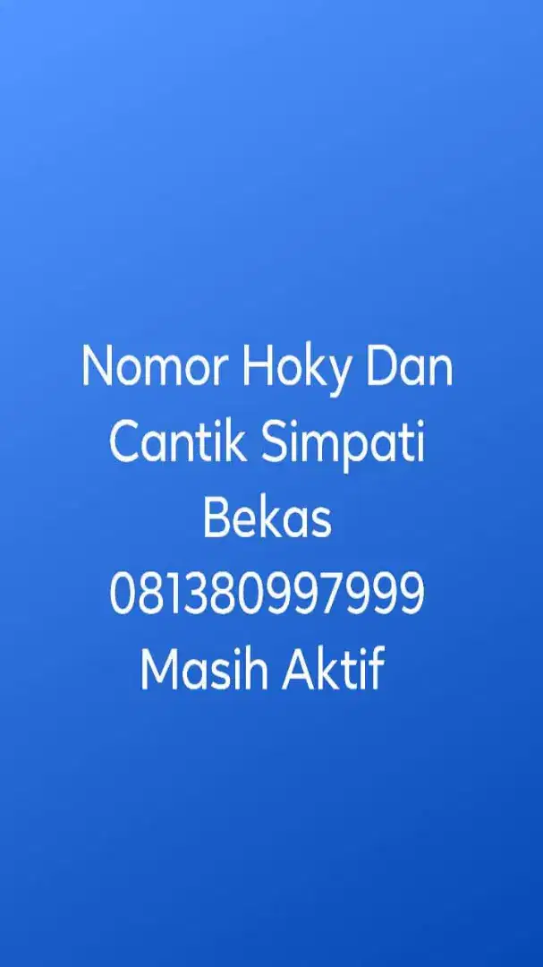 Nomor Cantik Simpati Bekas Peribadi Masih Aktif