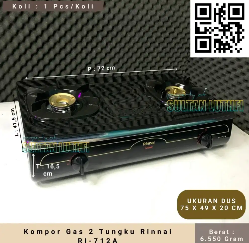Kompor Gas 2 Tungku Rinnai RI-712A