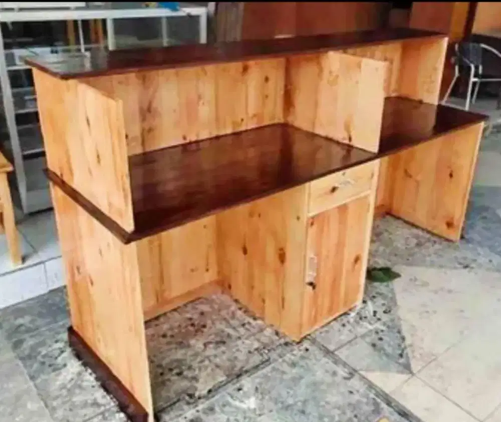 Meja Bar Kayu 200x50x110 (Bisa Custom)