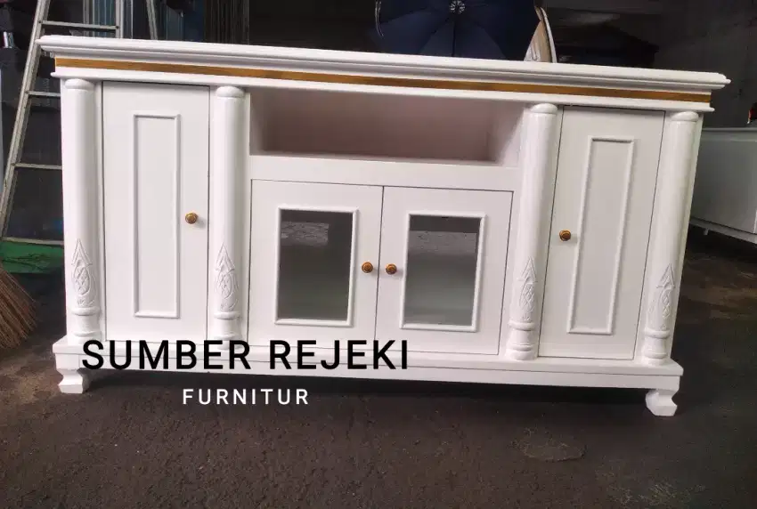 BUFFET TV RATA MINIMALIS FULL WHITE