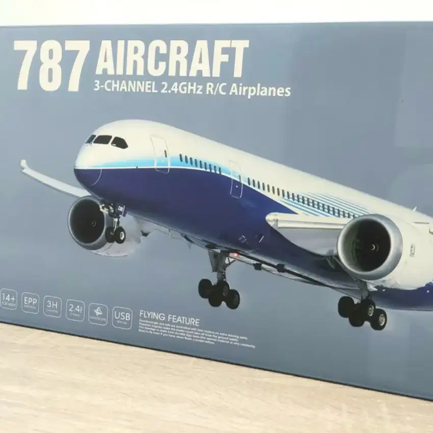 RC Pesawat RTF Boeing 787 3 Channel QF008 Gyroscope