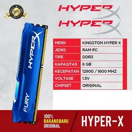 RAM PC DDR3 8GB HyperX Fury