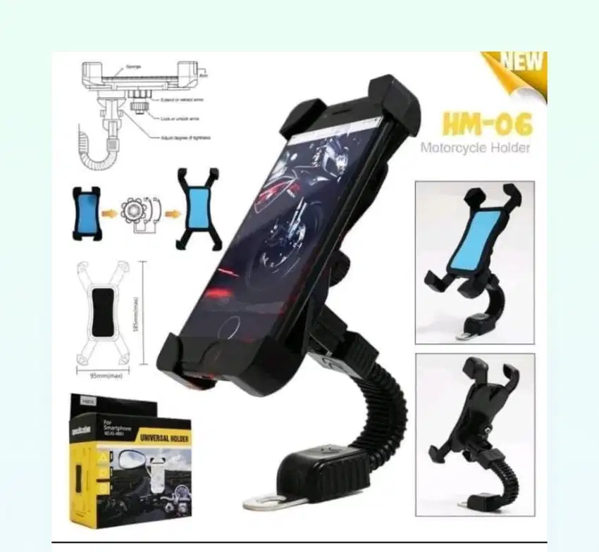 Dudukan hp holder motor spion universal