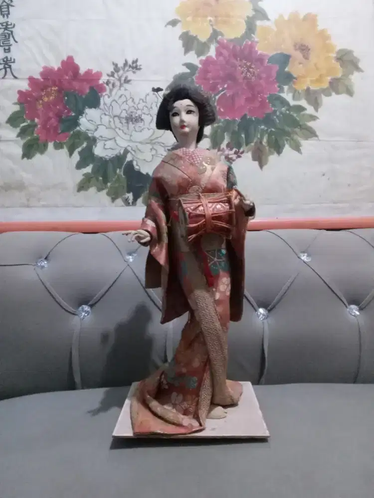Boneka jepang geisha original koleksi patung antik dekorasi klasik