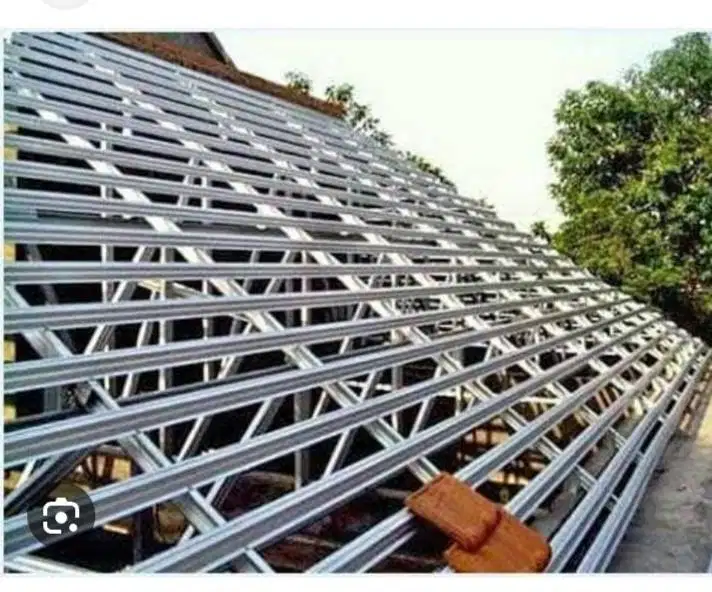 Jual rangka baja ringan dan bitumen dan atap metal terpasang