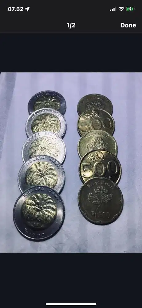 Uang Koin 1000 Kelapa Sawit & 500 Melati