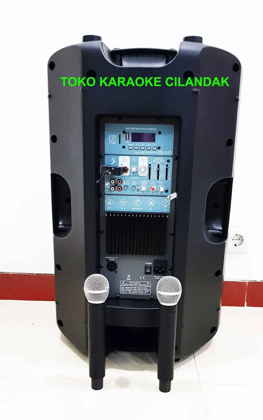 speaker aktif lengkap 2 mic wireless