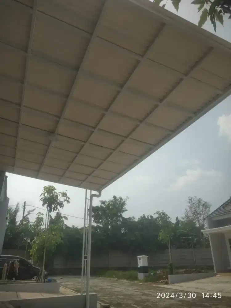 Jasa pemasangan Kanopi atap alderon double layer 014