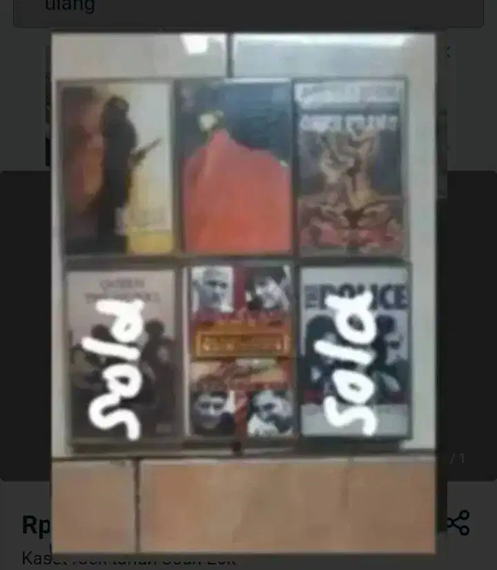 Kaset Rock barat tahun 90an harga 35k