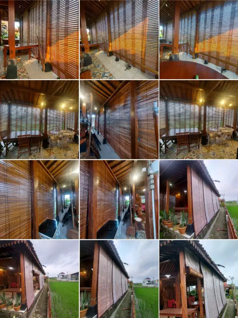 Tirai kayu jati asli
