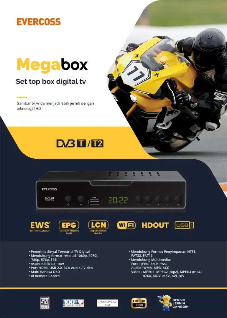 STB Evercoss Garansi 12bl Kualitas Teruji