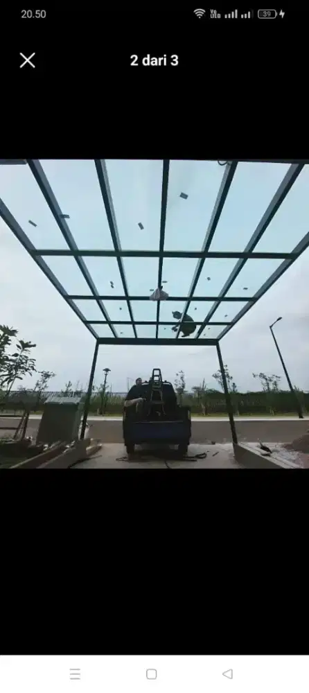 Canopy kaca tempered