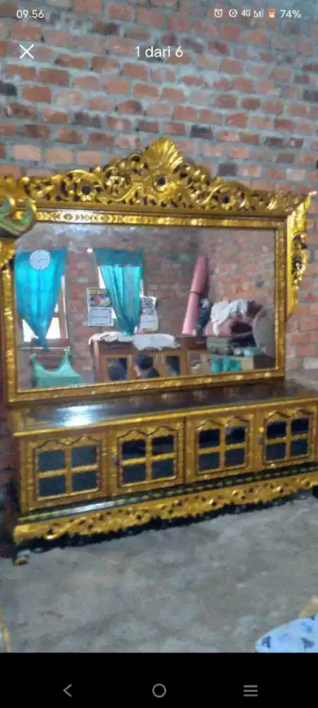 Kaca rias  cantik  full  kayu  tembesu,