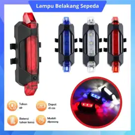 Lampu Belakang Sepeda LED USB Anti Air bisa di cas ada Kabel charger